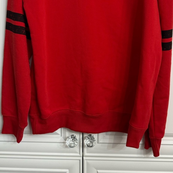 Disney Men’s Sz Medium Red Pull On Hoodie With Black Mickey Silhouette on Front - Picture 8 of 10